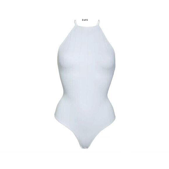 Free People Women’s Bodysuit Size XS/S Bridget Halter White Thong Beachwear - Picture 3 of 4